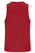 Red sleeveless shirt on a white background