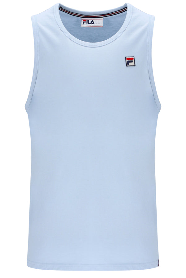Light blue tank top with Fila logo on a white background