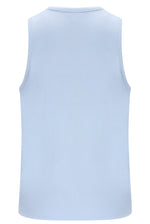 Light blue sleeveless shirt on a white background
