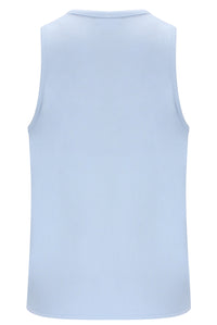 Light blue sleeveless shirt on a white background