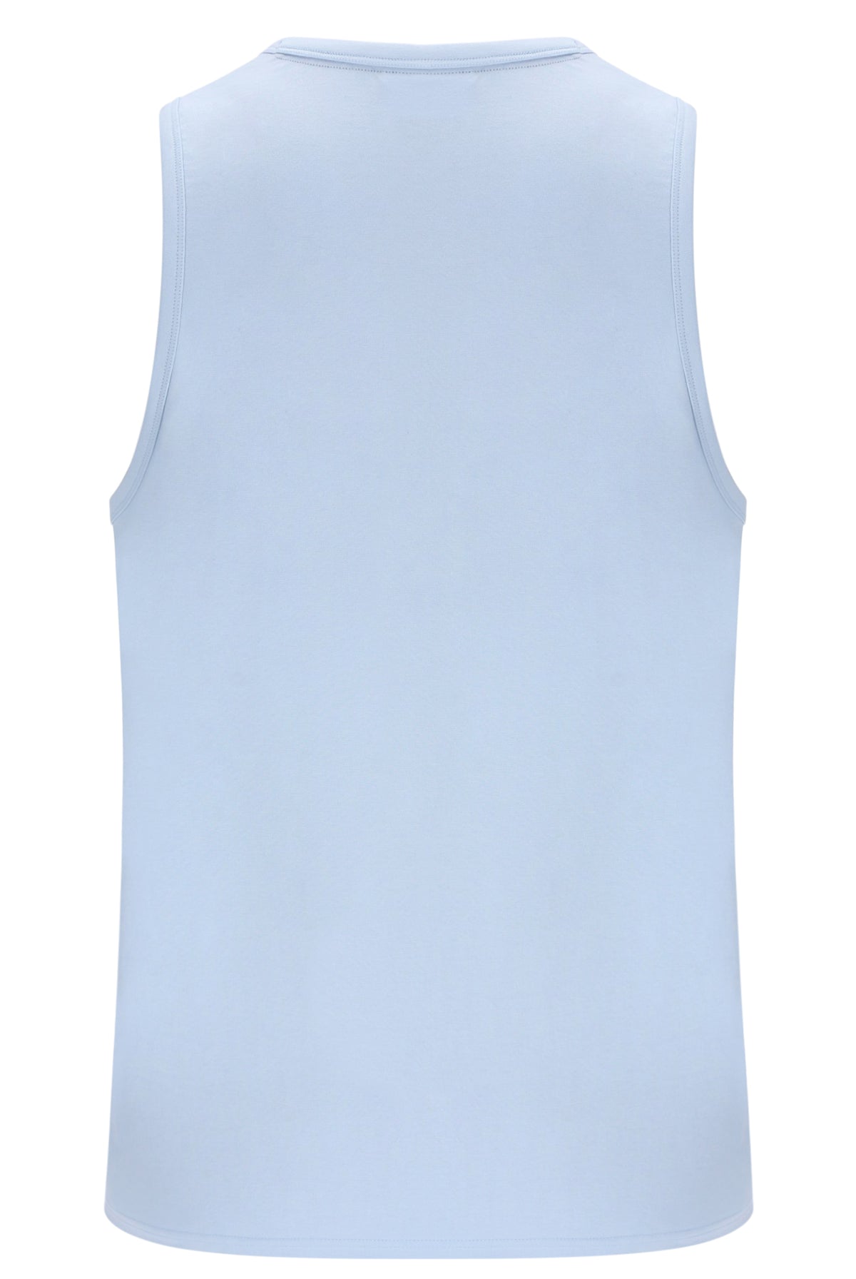 Light blue sleeveless shirt on a white background