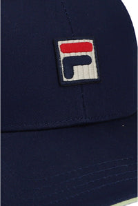 Displays the Navy 'Fila' branded Tantam Baseball Cap featuring the FILA branded logo