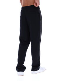 Black Tavis Contrast Stitch Straight Leg Jogger