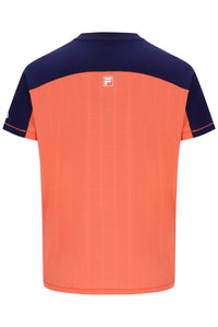 Neon Orange Men’s Henry Neck Tennis T-Shirt