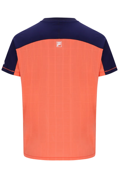 Neon Orange Men’s Henry Neck Tennis T-Shirt