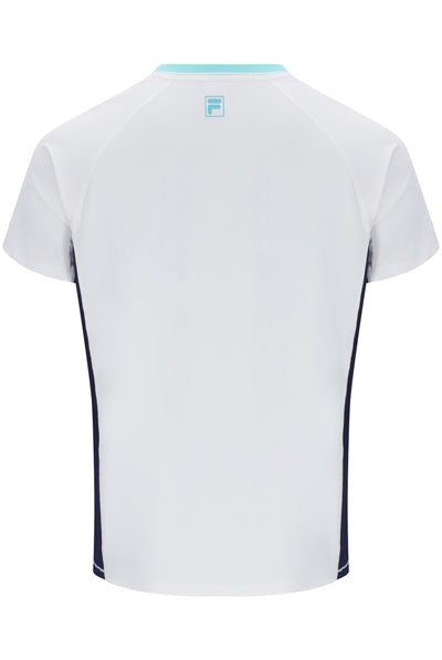 White Men’s Round Neck Tennis T-Shirt