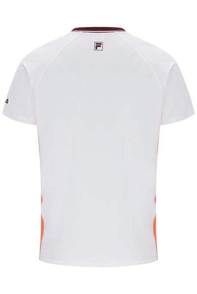 White Men’s Round Neck Tennis T-Shirt