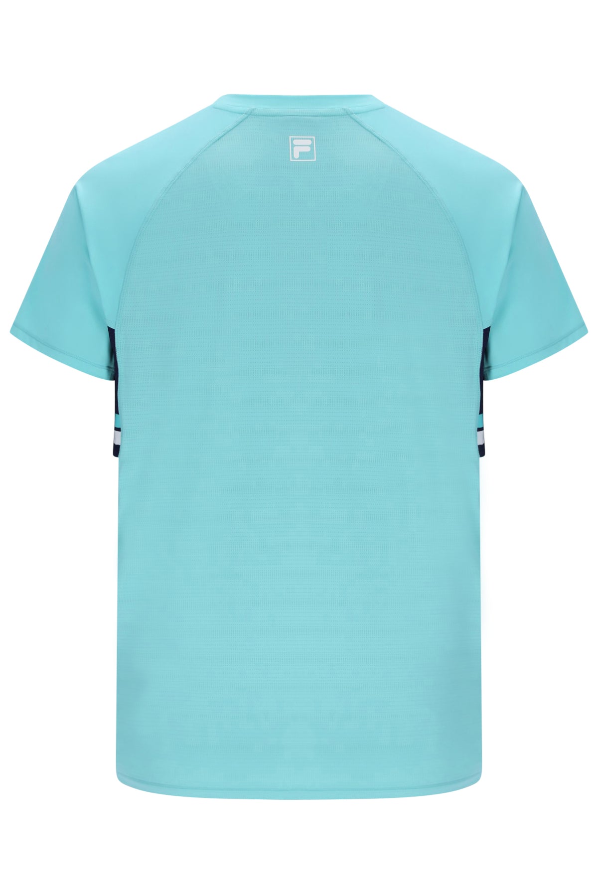 Displays the Aqua 'FILA' branded Unisex Round Neck Tennis T-Shirt