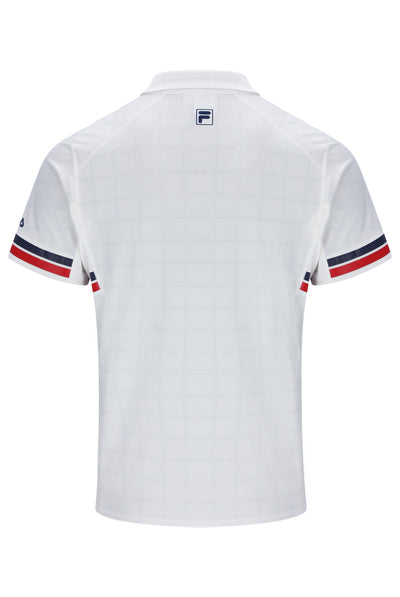 Pattern White Men’s Polo Tennis T-Shirt