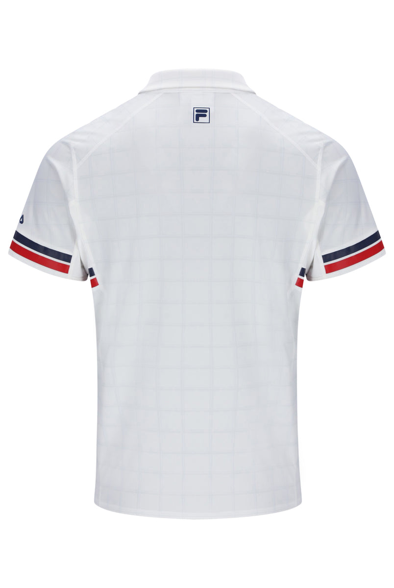 Pattern White Men’s Polo Tennis T-Shirt – Fila UK
