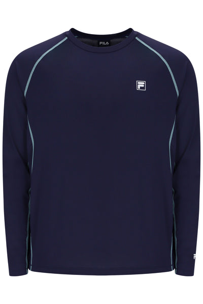 Navy Men's Long Sleeve Tennis T-Shirt