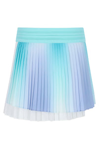 Displays the Aqua 'FILA' branded Women’s Pleated Wrap Tennis Skirt