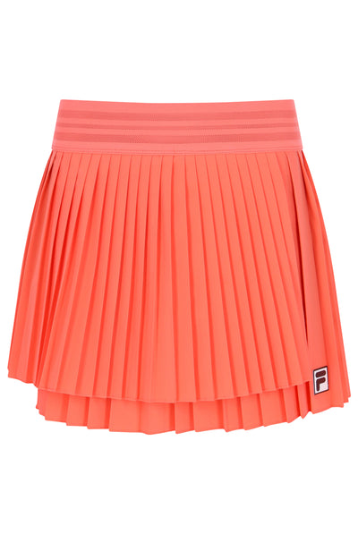 Neon Orange Women’s Pleated Wrap Tennis Skirt