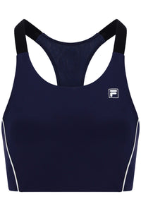 Displays the Dark Navy 'FILA' branded Women’s Tennis Core Bra
