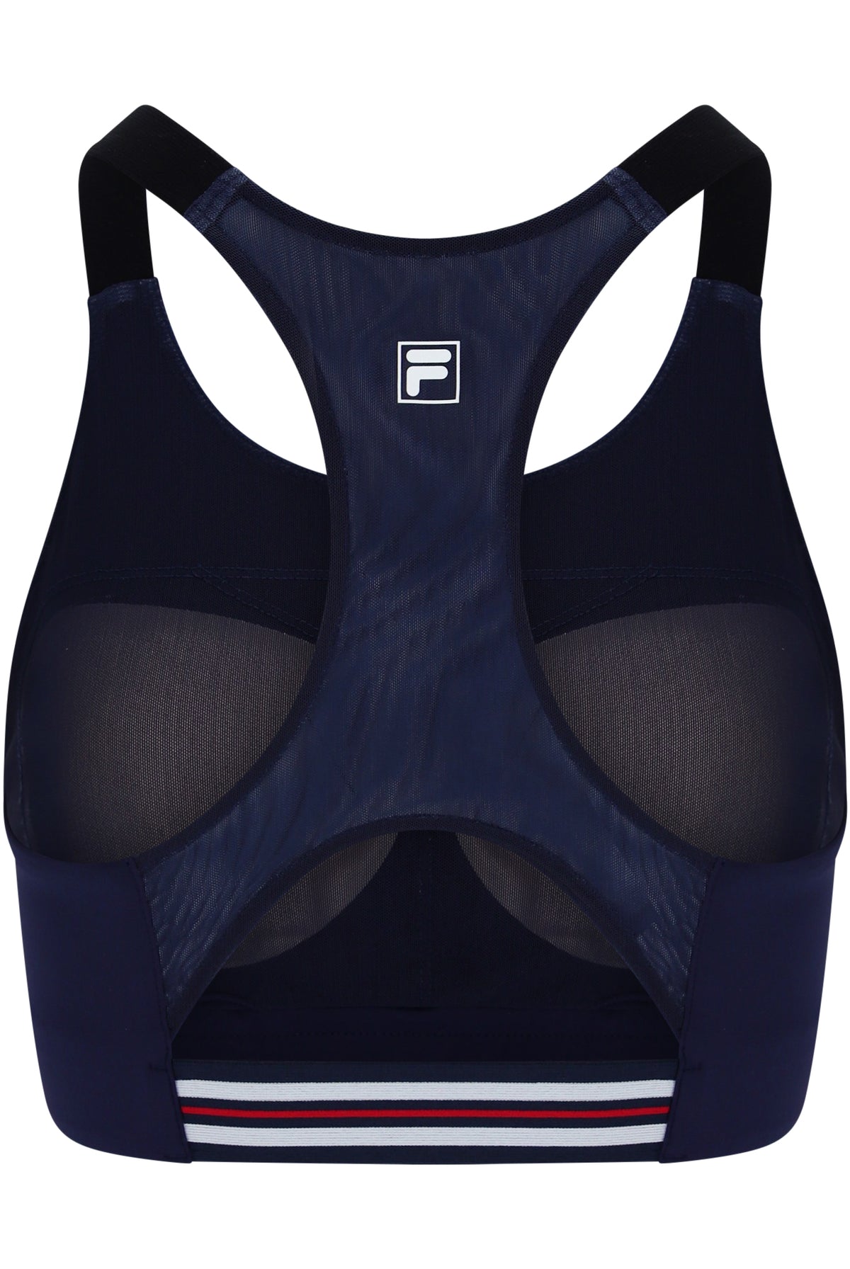 Displays the Dark Navy 'FILA' branded Women’s Tennis Core Bra