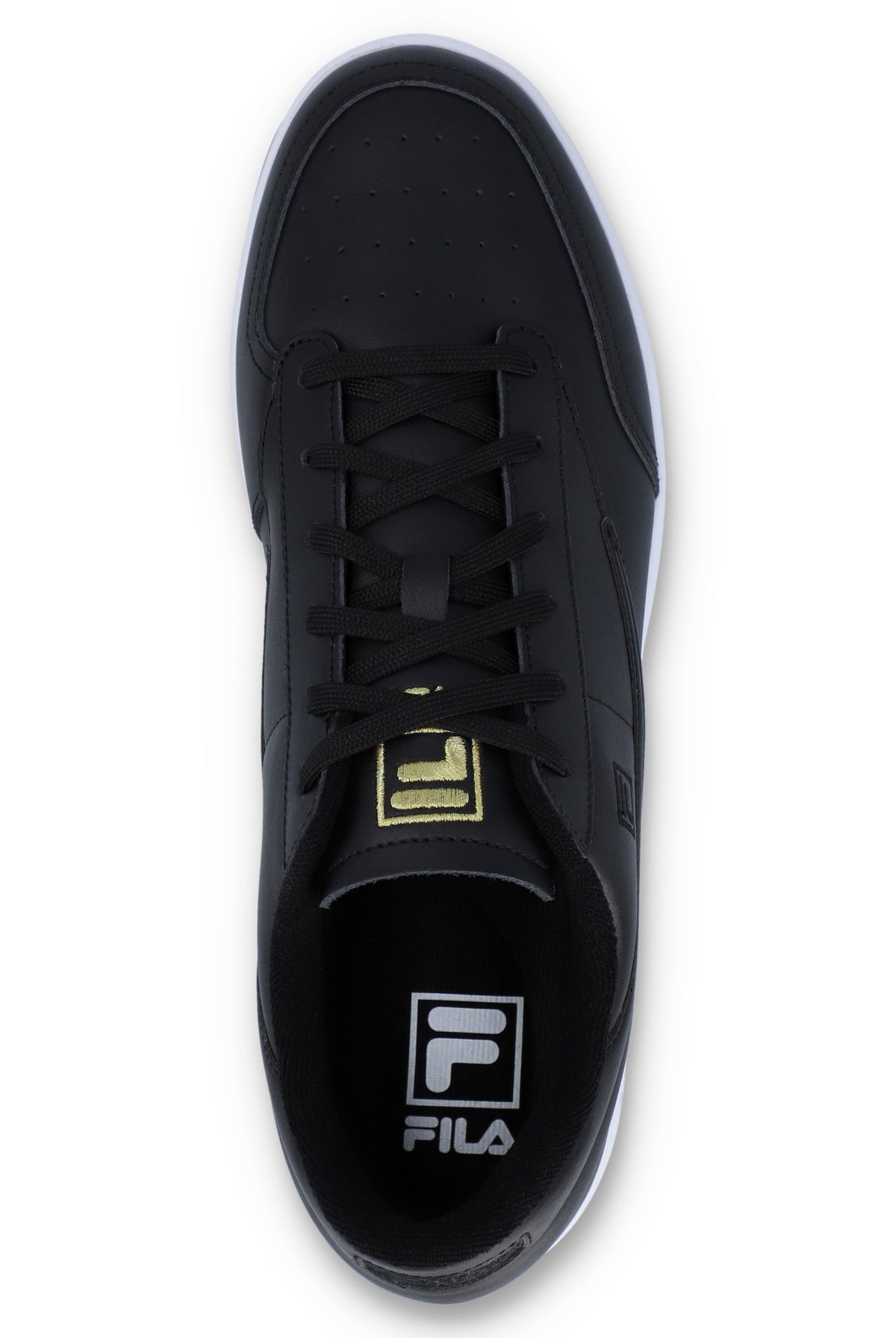 Displays the Black 'FILA' branded Tennis 88 Trainer