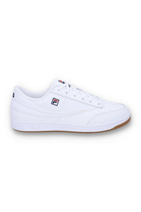 White sneaker with a brand logo on a white background
