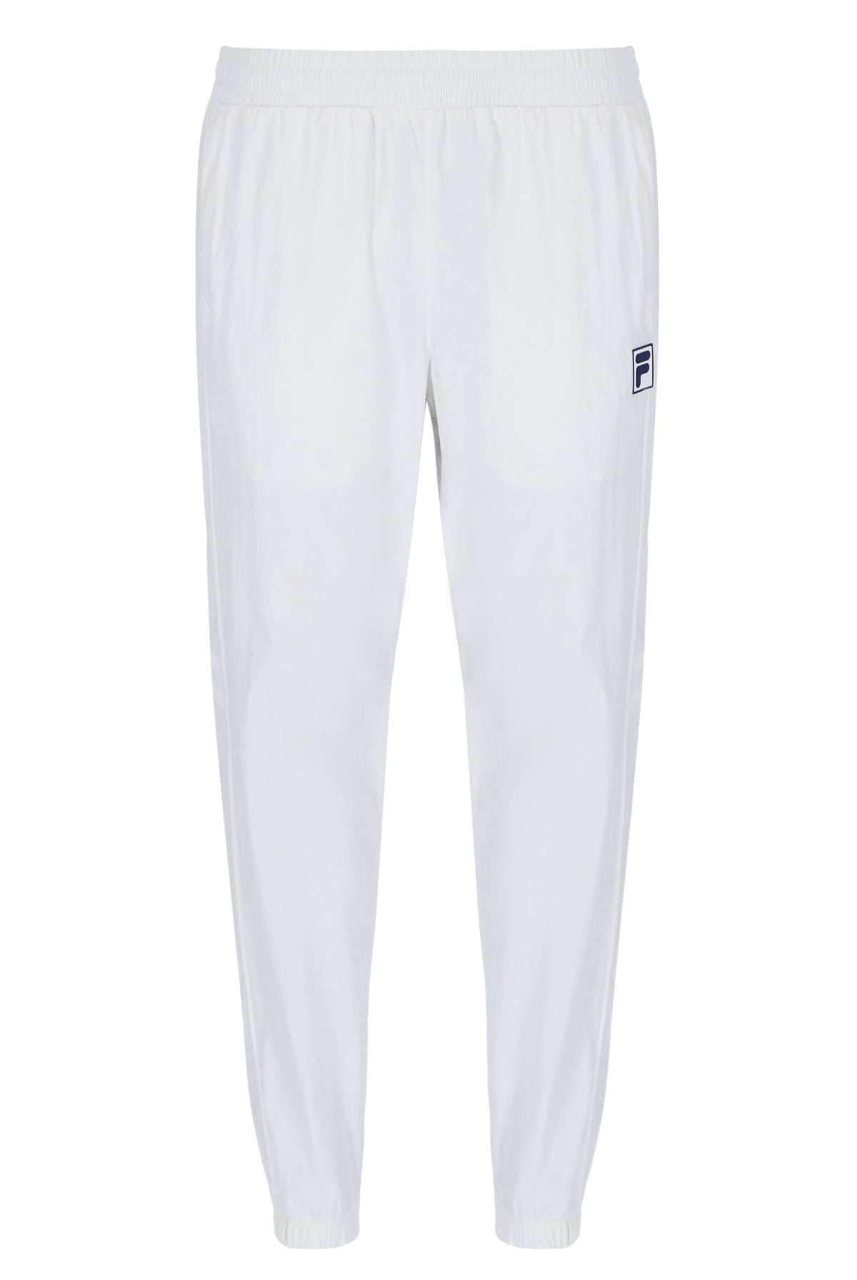 Displays the Off White 'FIla' branded Woven Track Pants