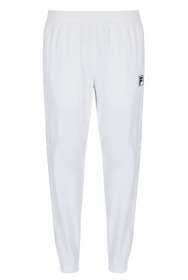 Displays the Off White 'FIla' branded Woven Track Pants
