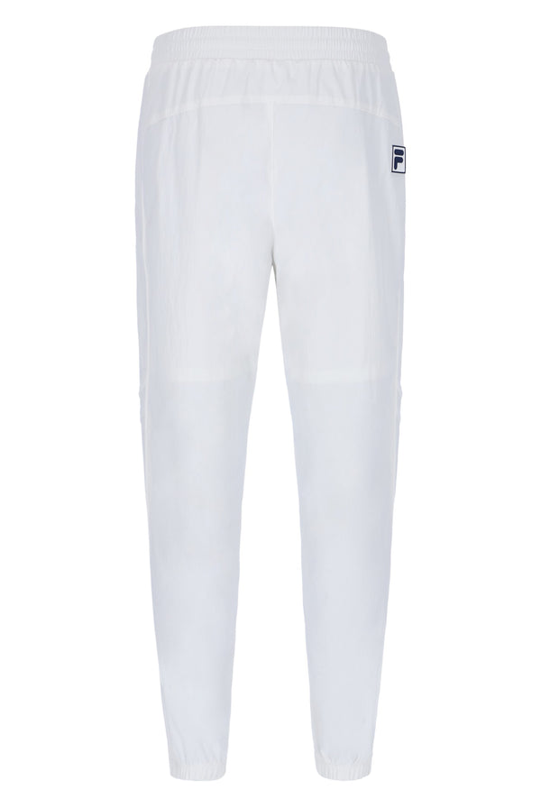 Displays the Off White 'FIla' branded Woven Track Pants