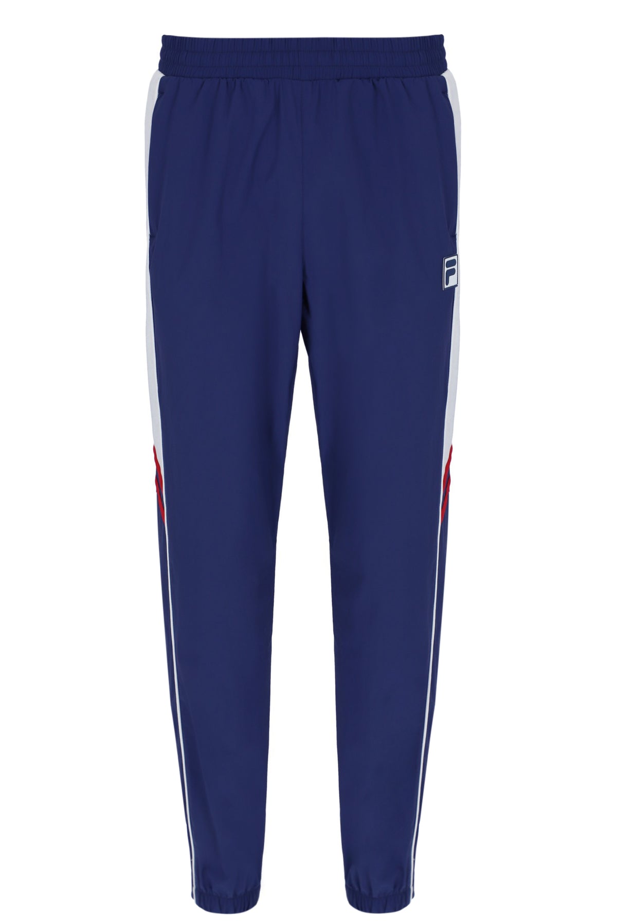 Displays the Navy 'FILA' branded Woven Track Pants
