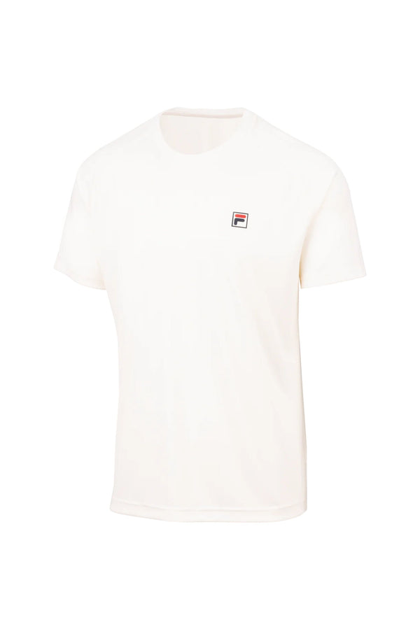White Fila T-shirt with Fila branding on the chest - on a white background