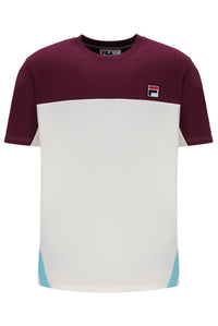 Displays the Fig Tiebreaker 'FILA' branded Colour Block T-Shirt