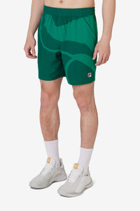 Green Tennis Essentials Printed Short