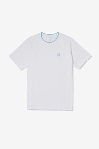 Displays the White 'FILA' branded Center Court Seamless Crew