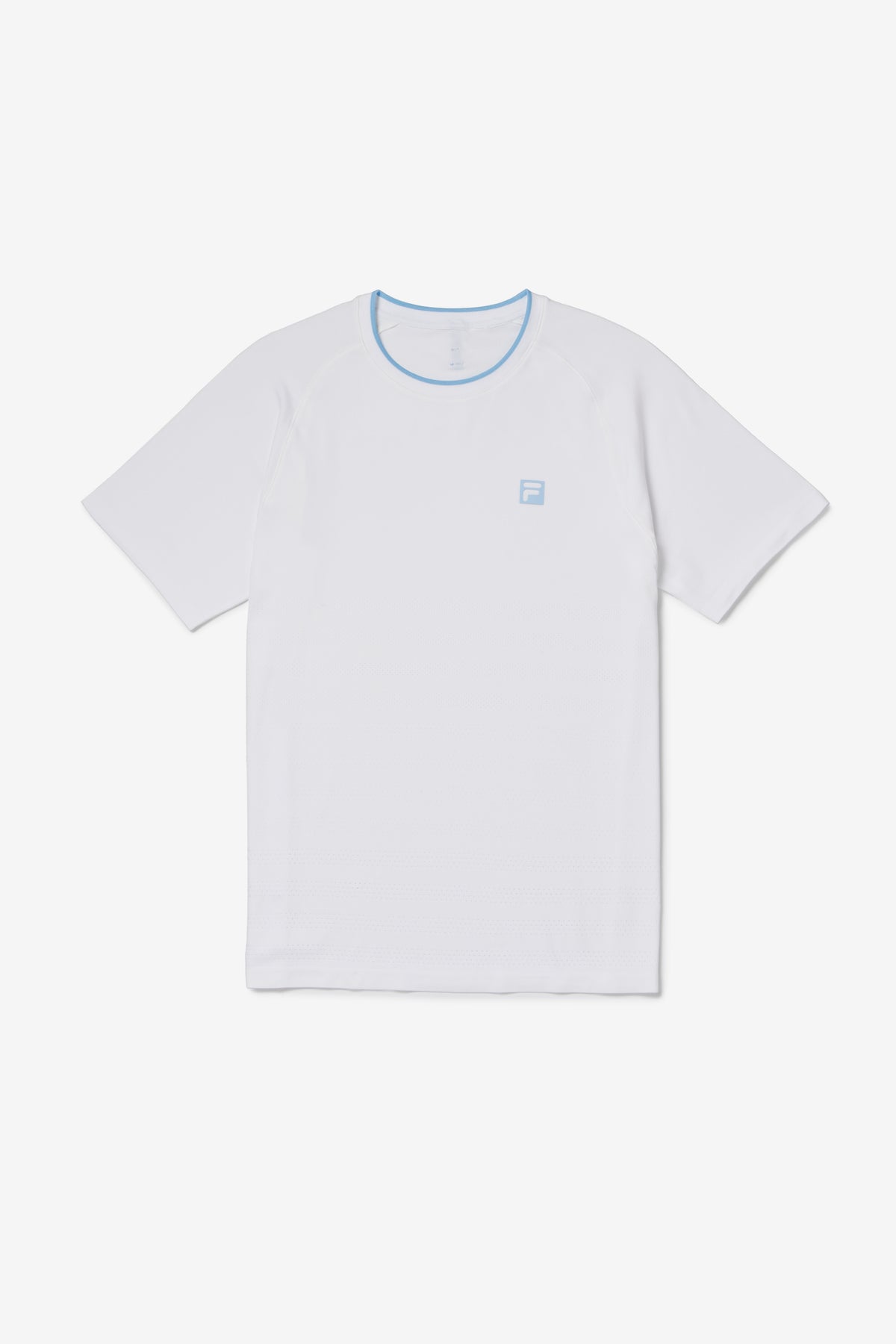 Displays the White 'FILA' branded Center Court Seamless Crew