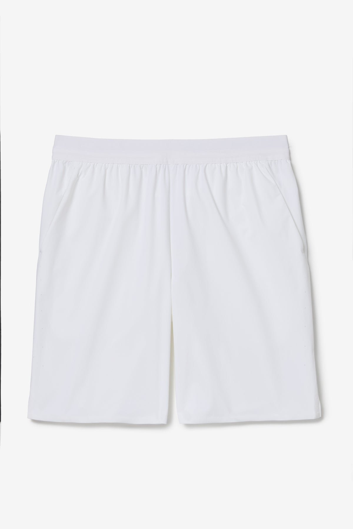 Displays the White 'FILA' branded Cross Court 7” Short