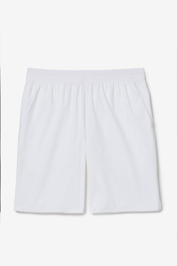 Displays the White 'FILA' branded Cross Court 7” Short