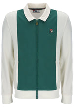 Green and white jacket with Fila logo on a white background