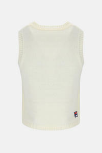 Off White Cropped Knit Vest