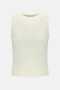 Off White Cropped Knit Vest