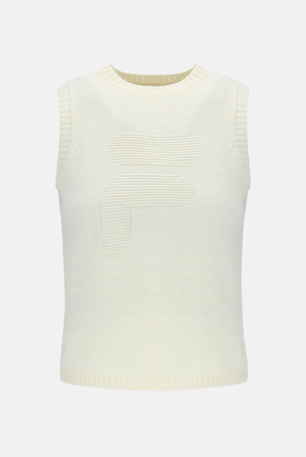 Off White Cropped Knit Vest