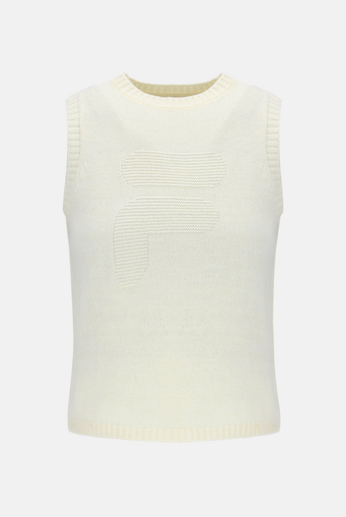 Off White Cropped Knit Vest