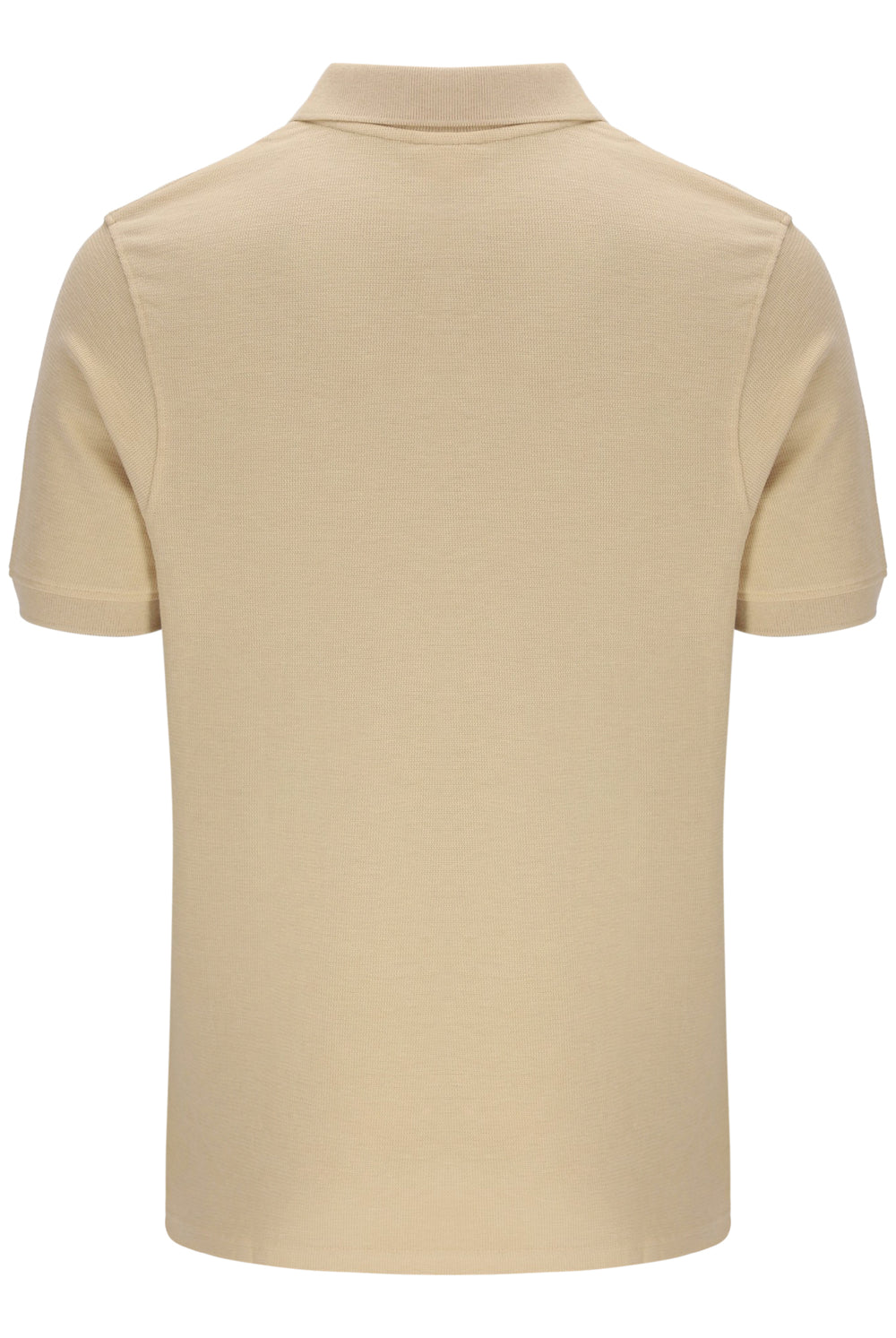 Beige polo shirt on a white background
