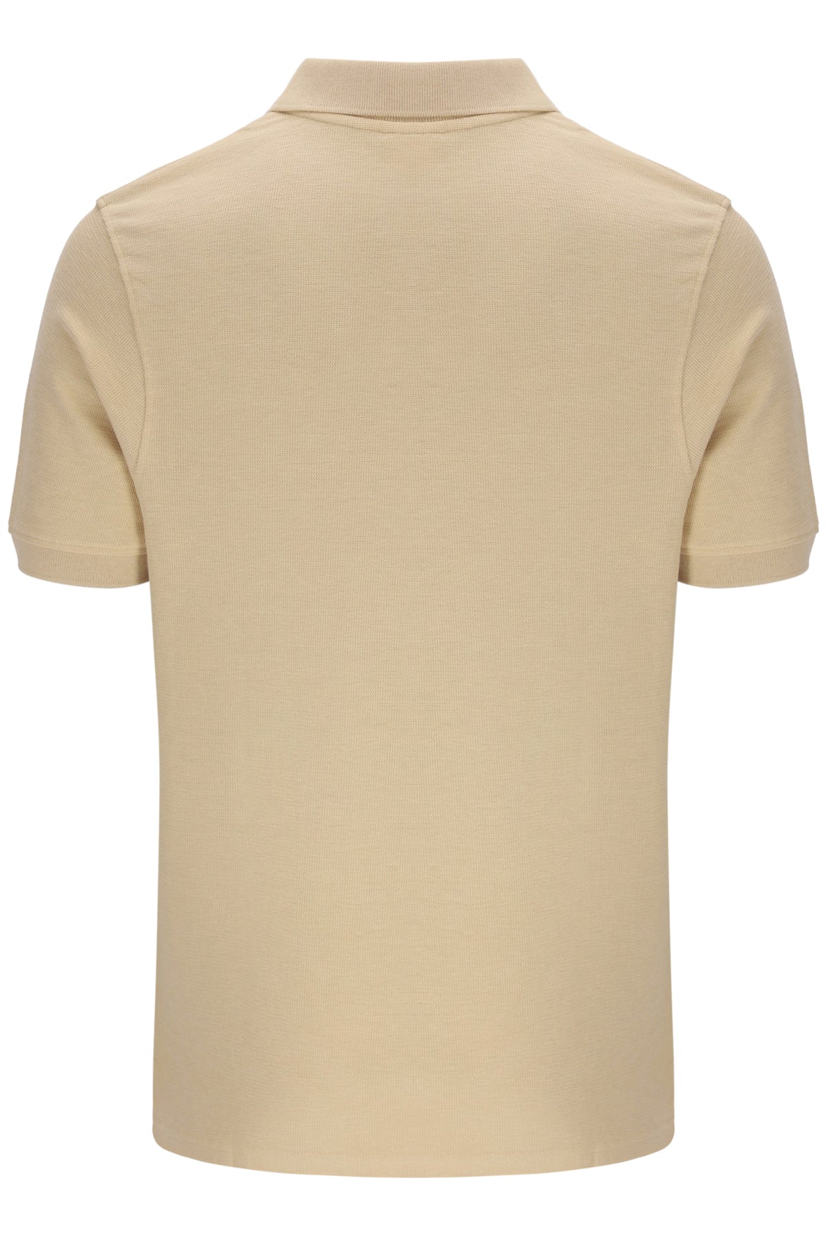 Beige polo shirt on a white background