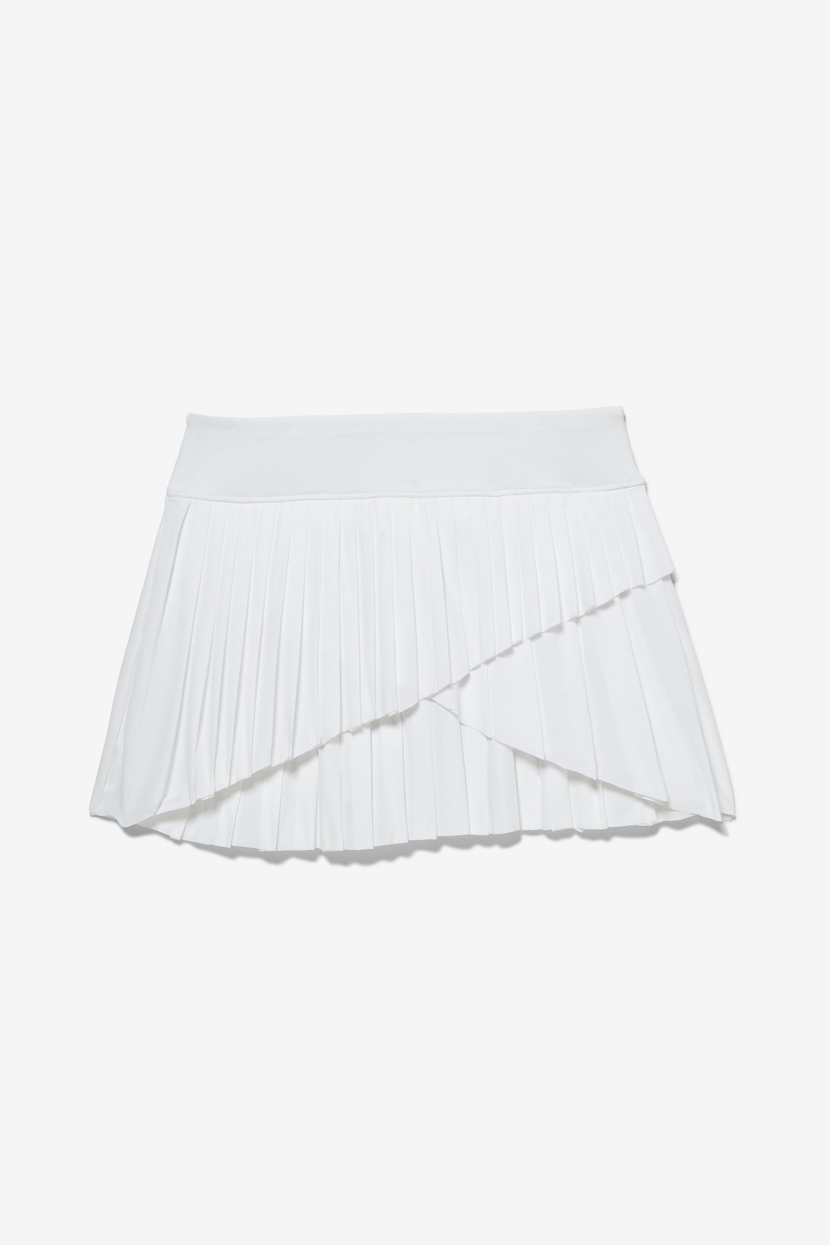 White Asymmetrical Pleated Tennis Skort