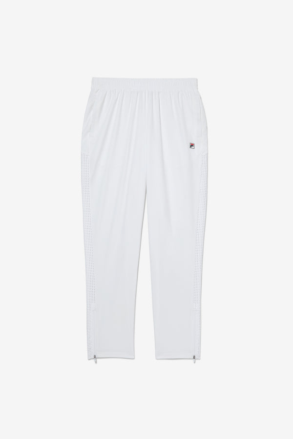 Displays the White 'FILA' branded Tennis Advantage Track Pant