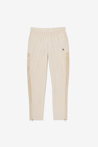 Displays the Beige 'FILA' branded Tennis Advantage Track Pant