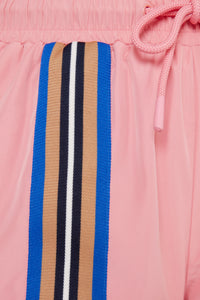 Pink Tape Detail Shorts