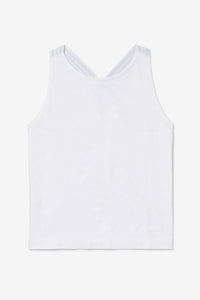 Displays the White 'FILA' branded Center Court Seamless Tank