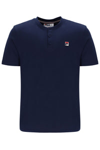 Navy blue polo shirt with a small FILA logo on a white background
