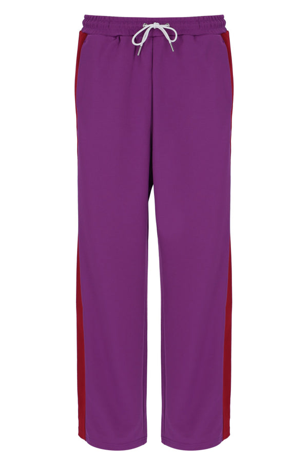 Displays the Purple 'FILA' branded Ventisei Straight Leg Trousers