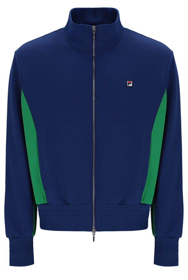 Displays the Navy 'FILA' branded Ventisei Jacket
