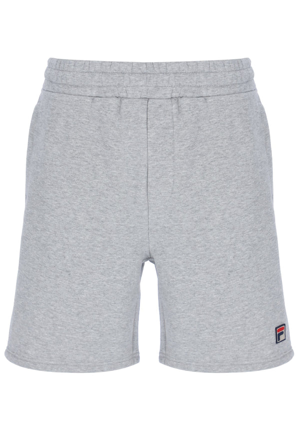 A pair of light grey marl Vico fleece shorts by FILA, featuring an elasticated waistband with an adjustable drawstring and side pockets.