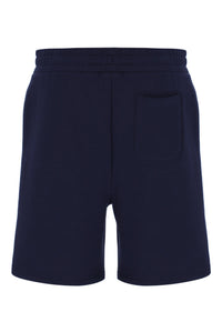 Displays the Navy 'FILA' branded Vico Fleece Short