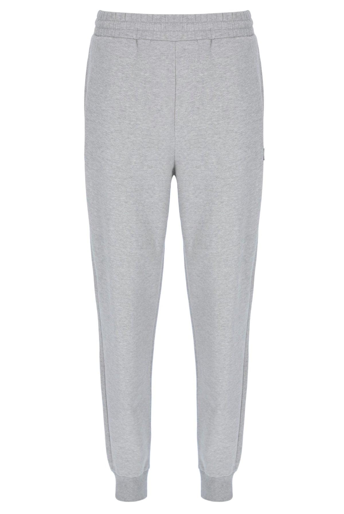 Displays the Grey Marl 'FILA' branded Visconti Tipped Cuff Track Pant